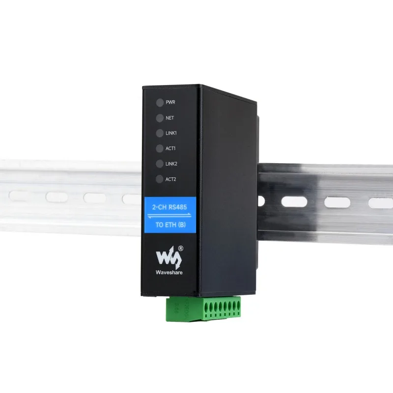 منافذ Din Rail 2 قنوات RS485 إلى RJ45 Ethernet الخادم التسلسلي modbus بوابة PoE اختياري تشغيل القنوات المزدوجة إيثرنت مزدوج