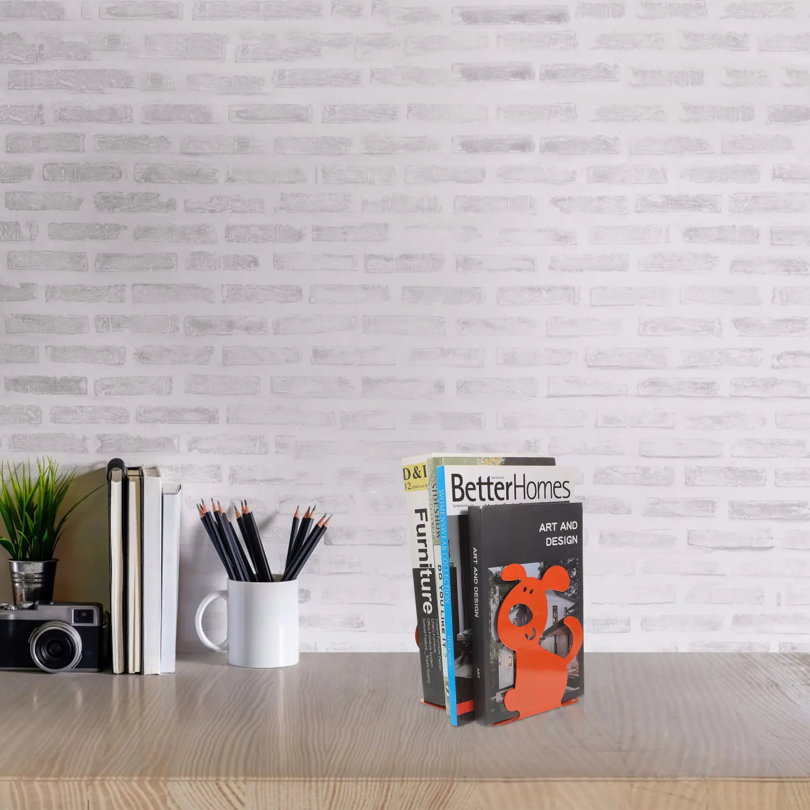 

2Pcs Cartoon Bookends Heavy Duty Iron Book Holders for Kids Room Office Home Decor Sturdy Multi Function ganizer Black Metal