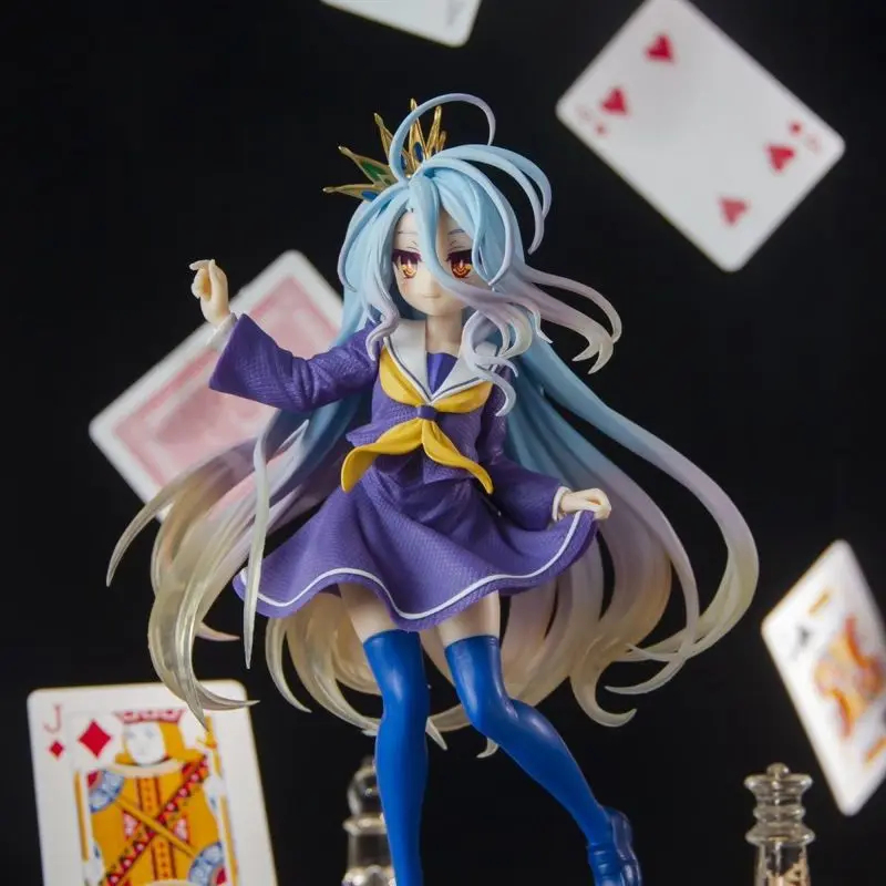 Game Life No Game No Life Blanc Kuromi Gibrielle Costume classique Figure Pvc Anime Ornement de bureau Modèle Jouets à collectionner Cadeaux