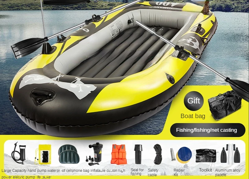 Kayak Inflatable Boat, Rubber Boat, Thickened Folding Fishing Boat, Outdoor Wear-resistant Hovercraft