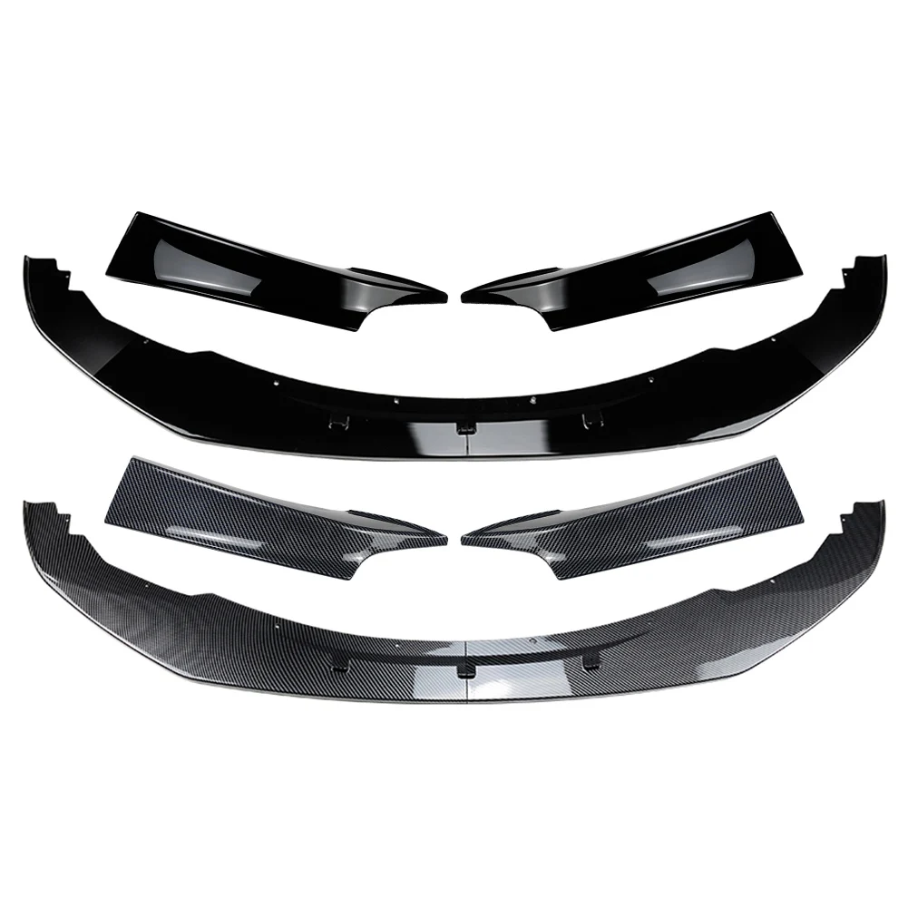 4Pcs Car Front Bumper Spoiler Lip+Side Splitter Cover Trim Body Kit For BMW 1 Series F20 F21 M Sport 2011 2012 2013 2014 2015