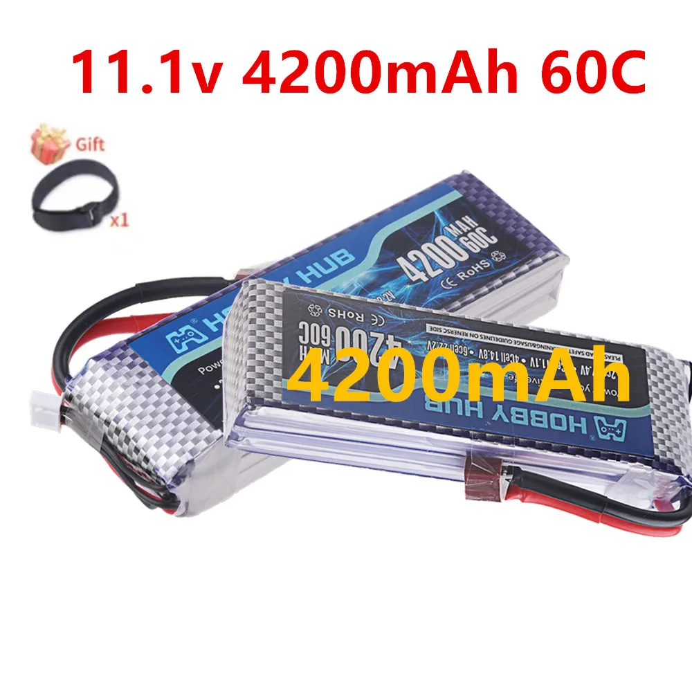 

Аккумулятор LiPo 11.1В 4200мАч 3S 60C~80C для радиоуправляемых машин, самолетов, лодок, дронов, квадрокоптеров