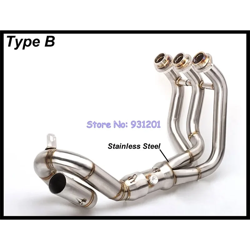 

Titanium Alloy Motorcycle Exhaust System For Yamaha MT09 MT-09 FZ09 FZ-09 XSR900 Slip On Front Pipe Headers Manifold Tube N