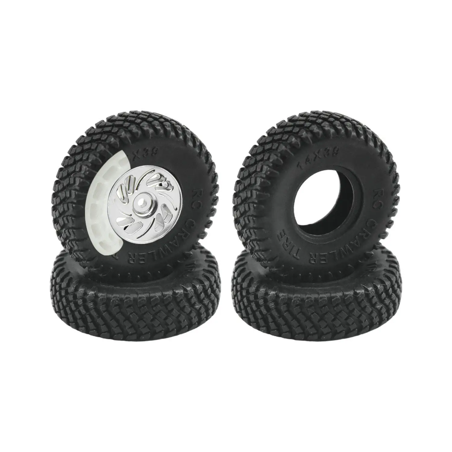 39mm Wheel Tire with Silicon Gel Anti Foams Insert for SCX30 Cars 4pcs/set B:Blue W:White