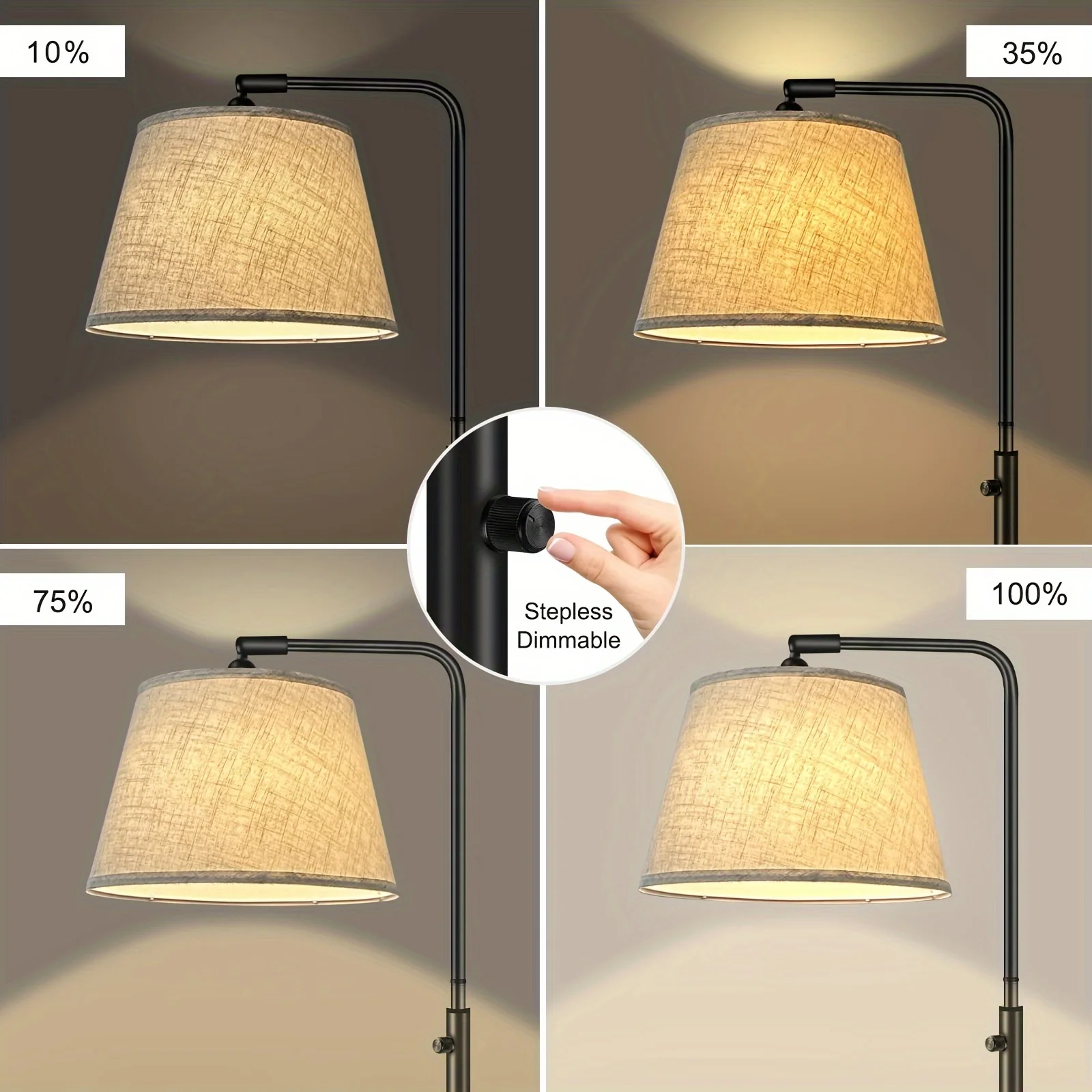 Imagem -05 - Candeeiro de pé Moderno em Arco Led Regulável em Temperaturas Luz de Leitura Ajustável com Interruptor de pé Economia de Energia Perfeito para Quarto