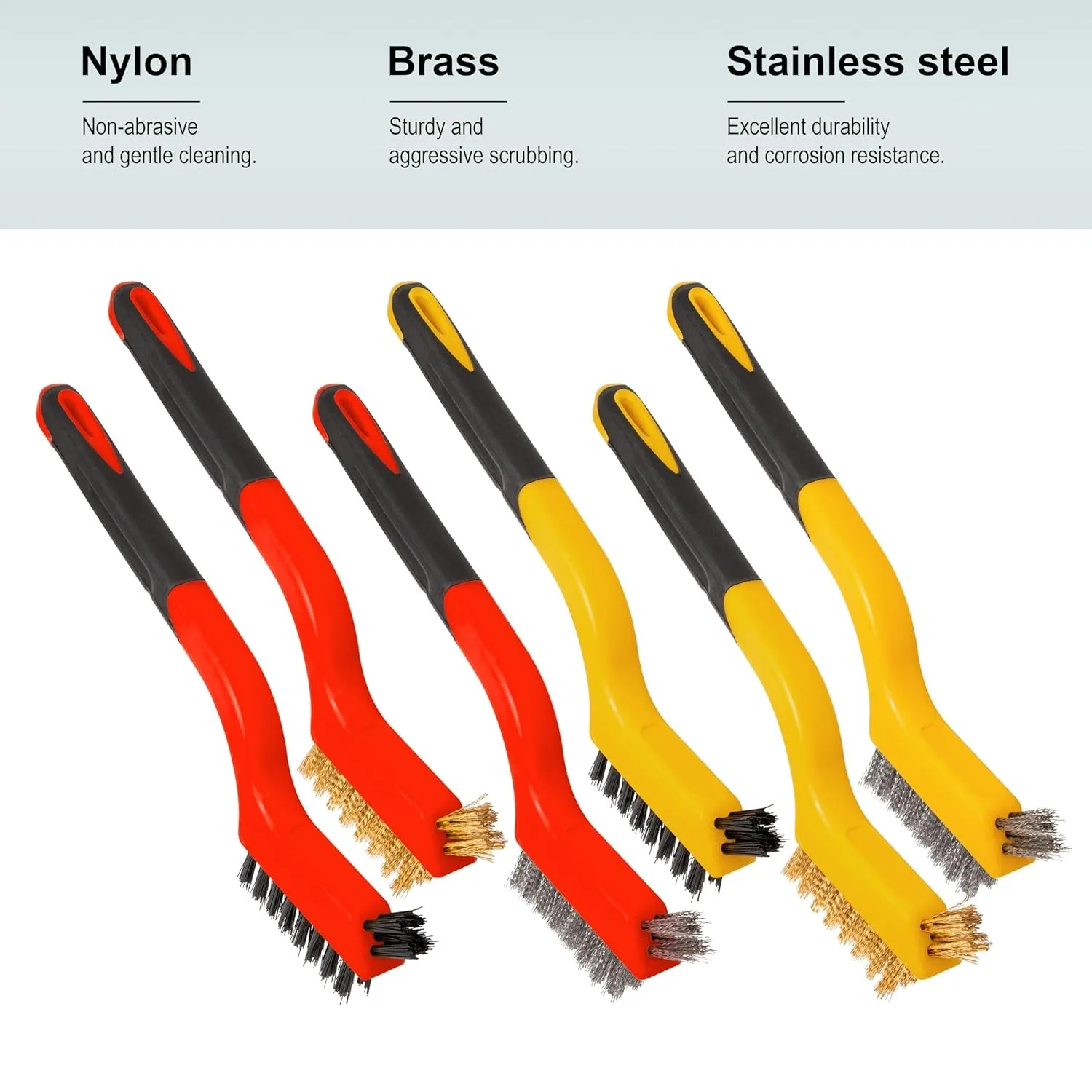 Wire Brush Set 6PCS Anti Static Non Scratch Polishing Brushes for Delicate Surfaces Remove Stubborn Stain Cleaning Rust Remover