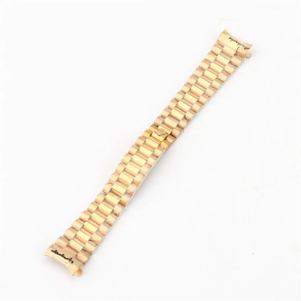 20mm Watch Band Strap Wholesale 316L Stainless Steel Gold Silver Watchband Curved End President style Bracelet For Dayjust