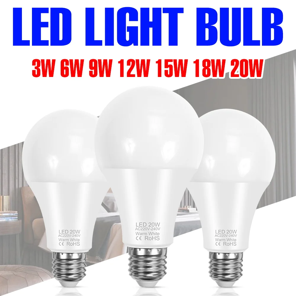 

20 Вт светодиодная лампа E27 Потолочный светильник E14 Лампа AC220V Люстра Лампы Энергосберегающее освещение Холодный/Теплый белый 220 В Для домашнего кабинета