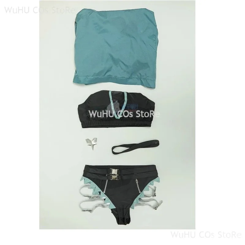

asdh8@Game Zenless Zone Zero Costume Wig Black Sexy Jane Doe Cosplay Swimsuit Summer Bikini Seaside Women Swimwear Swimming Part