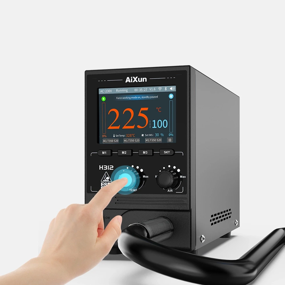 AiXun H312 Internet pistola de aire caliente Estación de Reparación BGA 1400W reparación electrónica soldadura Control de temperatura Estación de desoldar