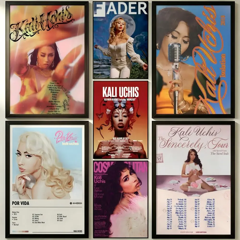 Kali Uchis Aesthetic Pop Singer Music Self-Adhesive Poster Peel and Stick Waterproof Removable HD Print for Bedroom Dorm Room
