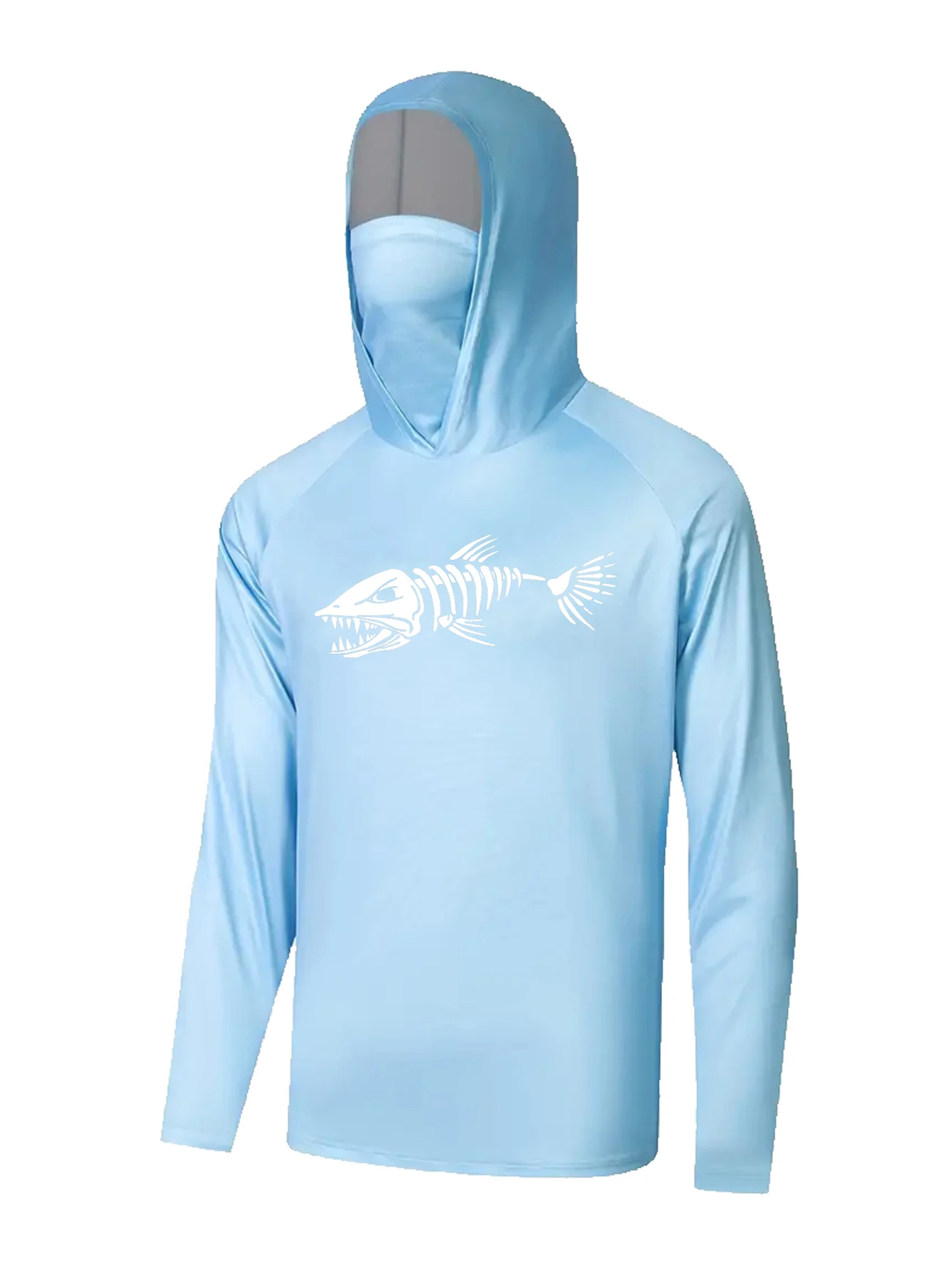 Ice Silk Fishing Clothing Hooded Mountaineering Shirt Men UV Cycling Suit Face Cover Outdoor Sports Long Sleeve Shirt M-3XL