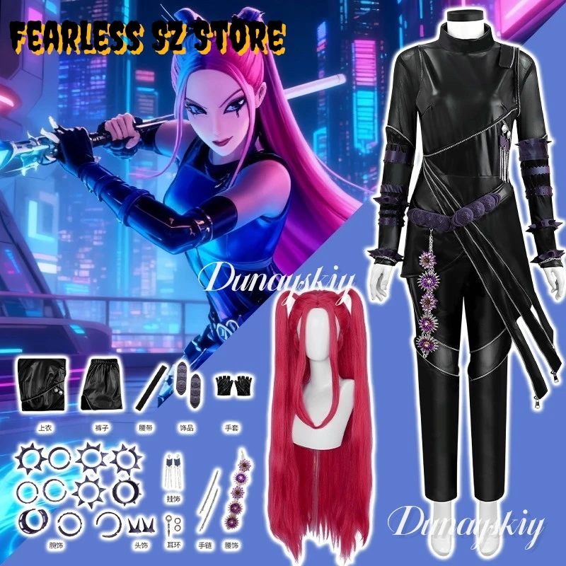 

Корея Idol Huntrix Mira Косплей Kpop Demon disfraz Black Battle Сексуальный комбинезон Pu Punk Ninja Jirai Kei 코스프레 Хэллоуин Вечеринка Cos