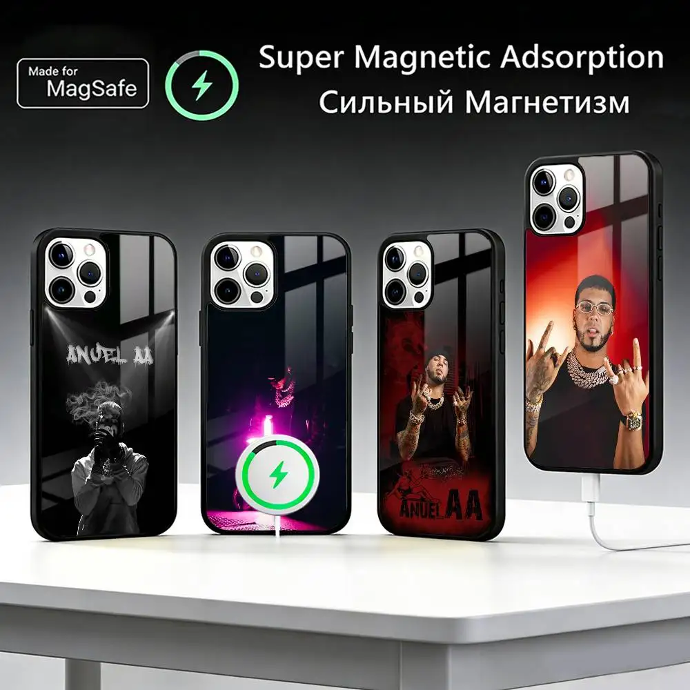 

A-Anuel Rapper AA Phone Case For iPhone17,16,15,14,13,12,11 Plus,Pro Max For Magsafe Wireless Charging