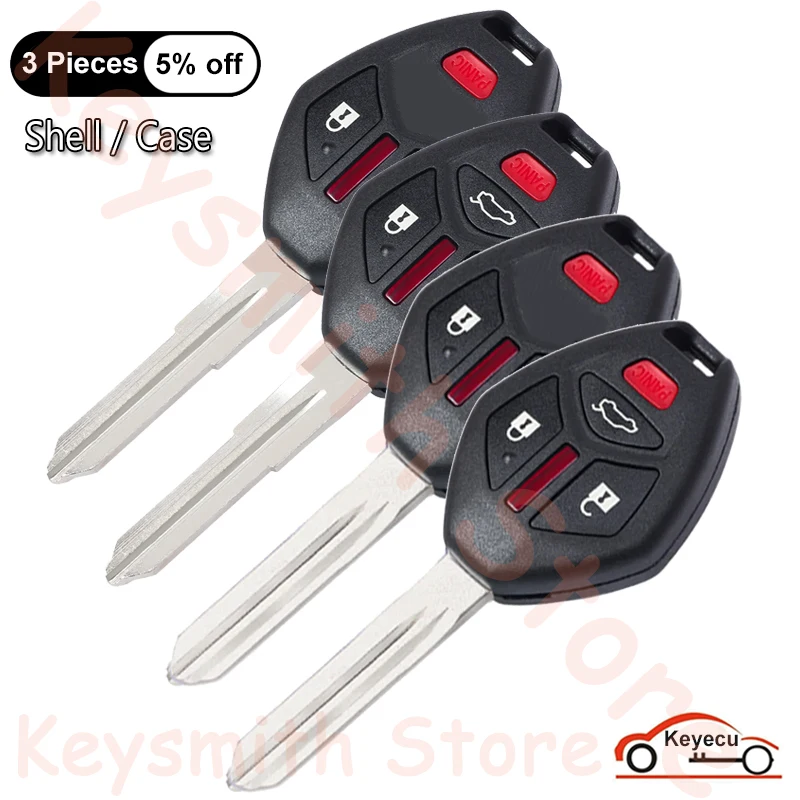 KEYECU 3 4 Buttons Case for Mitsubishi Outlander Galant Eclipse Lancer Endeavor Auto Remote Control Key Fob Shell Cover