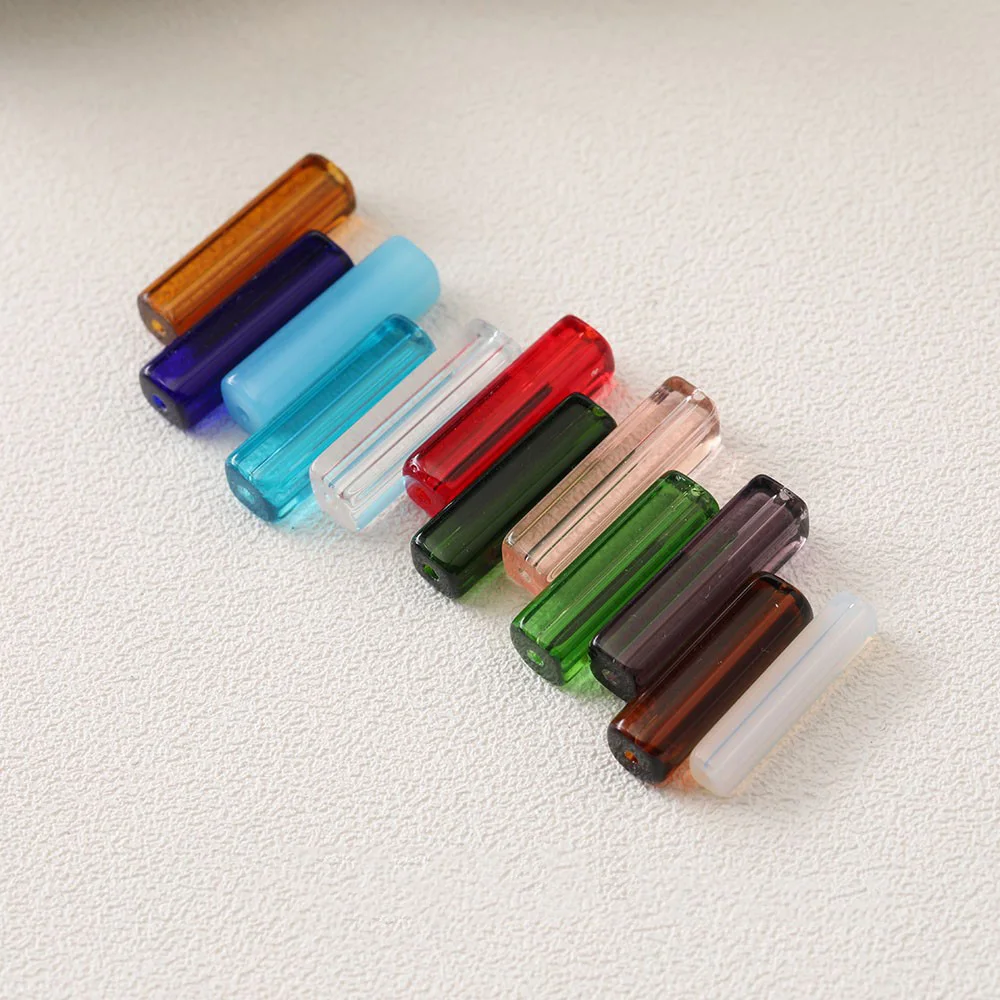 2 Strand Rectangle Transparent Glass Beads Jewelry DIY Making Supplies Earring Necklace Material Accessories