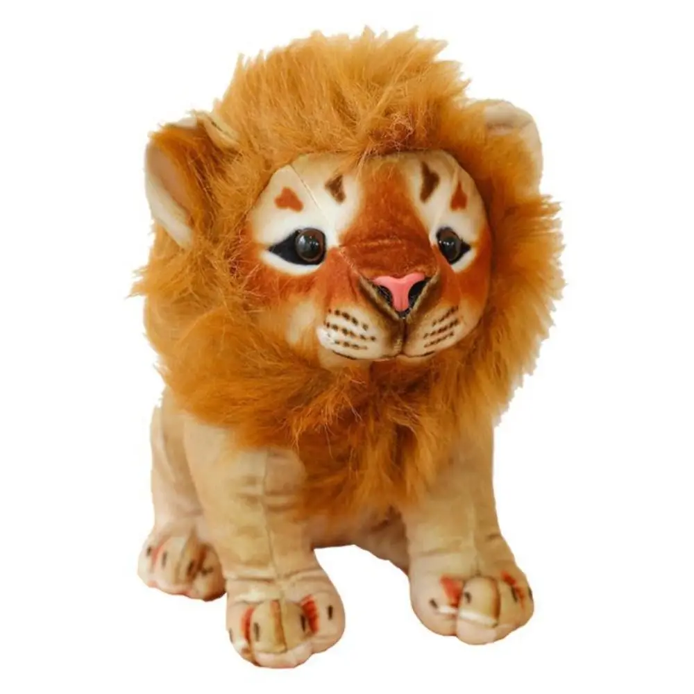 وسادة طويلة ماني محاكاة الأسد اللعب الغابات الحيوان لينة نابض بالحياة الذكور الأسد محشوة الدمى 20/28/35 سنتيمتر دمية محاكاة الأسد #4