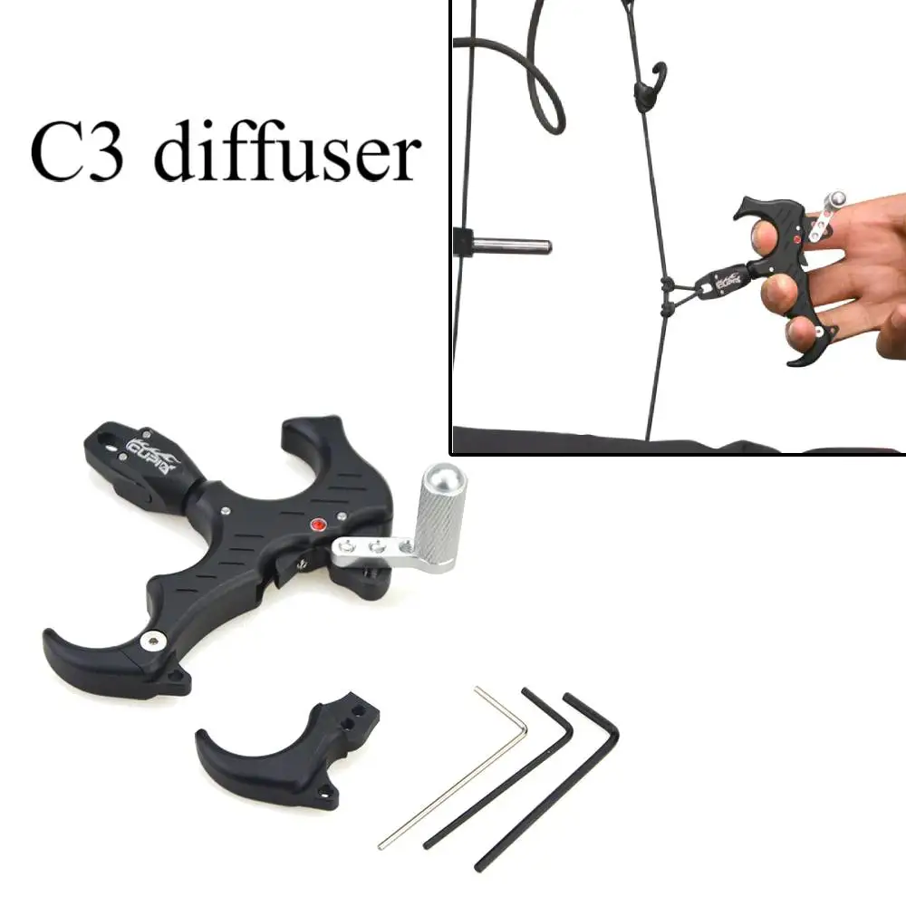 

Compound Bow Grip Spreader C3 Grip Spreader 3-4 Finger Interchangeable Clamp Hook Spreader Aluminum Alloy Frosted Auto Grip Spre