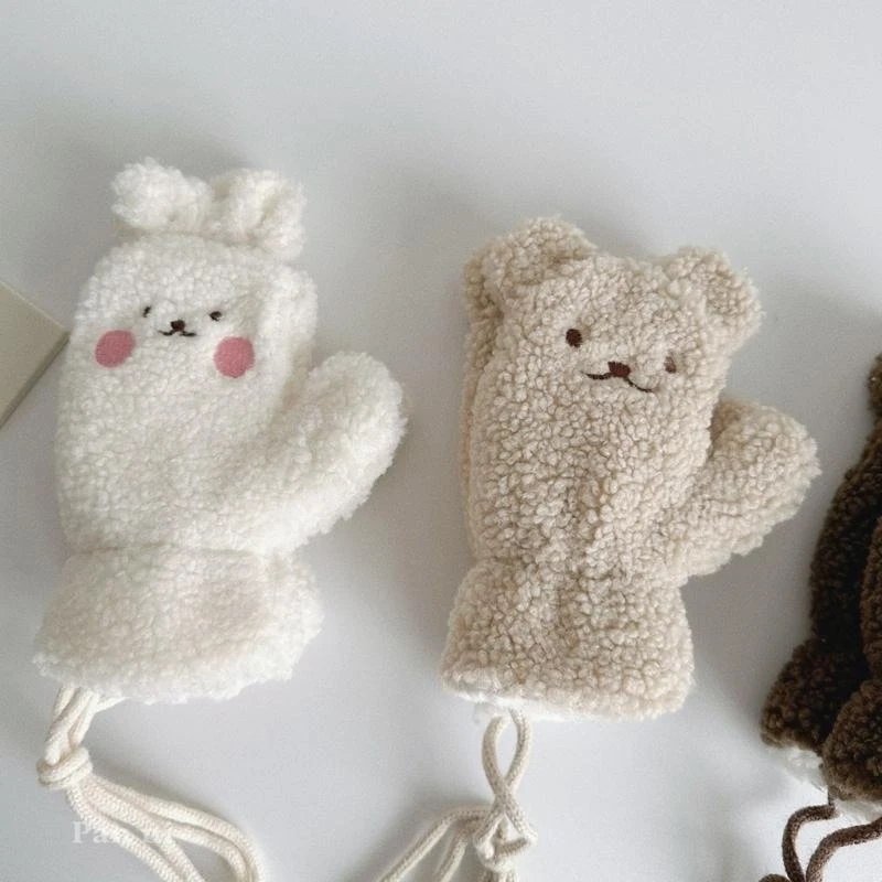 

Warm Stylish Plush Neck Gloves Warm Gloves for Kids Girls Perfect Winter Mittens 425F