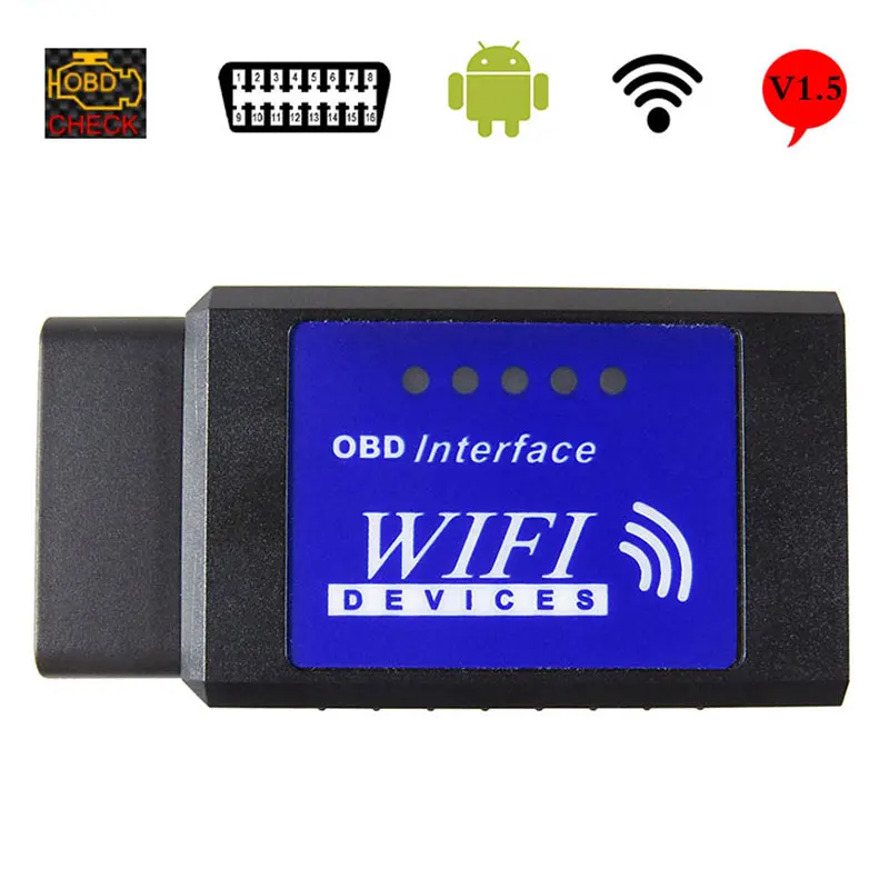 

Сканер OBD2 WIFI ELM327 V1.5 Автомобильные диагностические инструменты OBDII Автомобильный детектор ELM 327 WI-FI v 1.5 Android/iOS OBD 2-кодовый считыватель