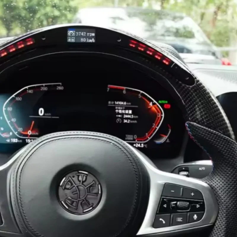 LED Customized Carbon Fiber Leather Car Steering Wheel For BMW G30 G20 G11 G12 G13 G14 G05 G06 G30 G31 G02 G01 Steering WheeI