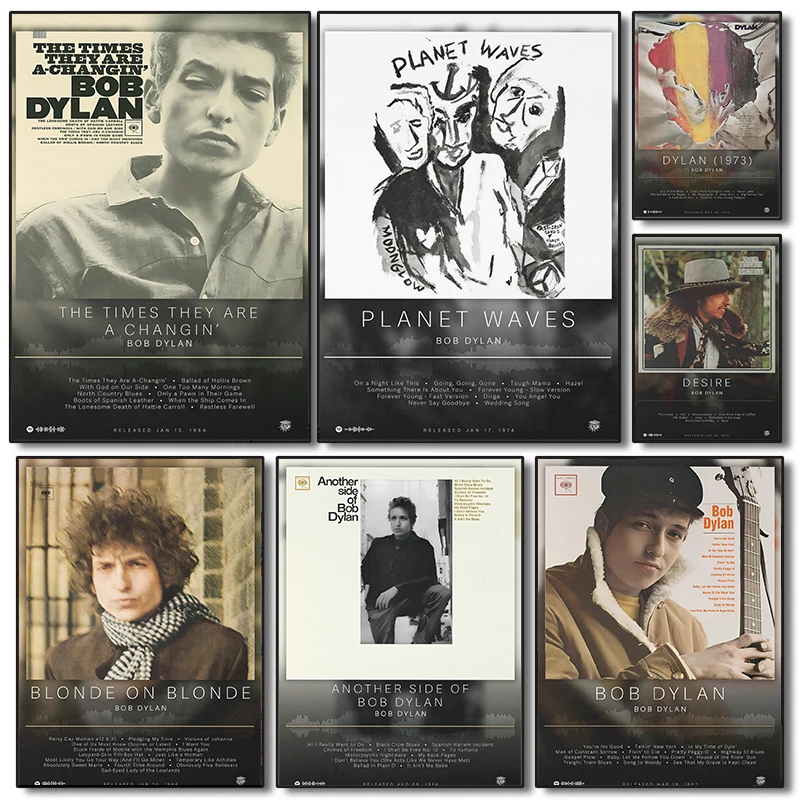 Rocker Bob Dylan Album Cover Posters Rock Music Prints Canvas Painting Bob Dylan Wall Art Pictures Home Room Music Decoration