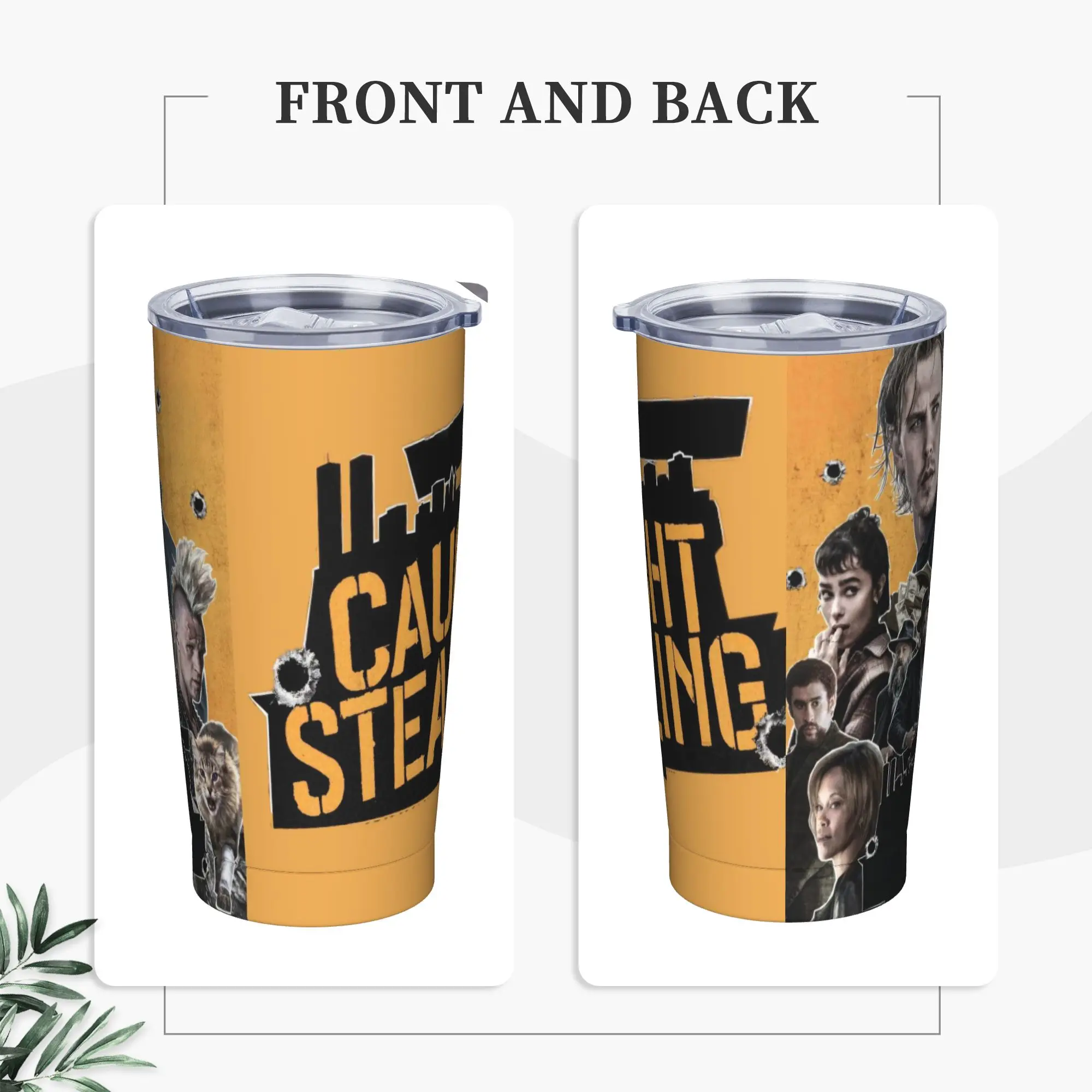 

Кофейная кружка из нержавеющей стали Caught Stealing 2025, дорожная кофейная кружка с соломинкой и крышкой, автомобильные кружки, бутылка для горячих напитков, воды