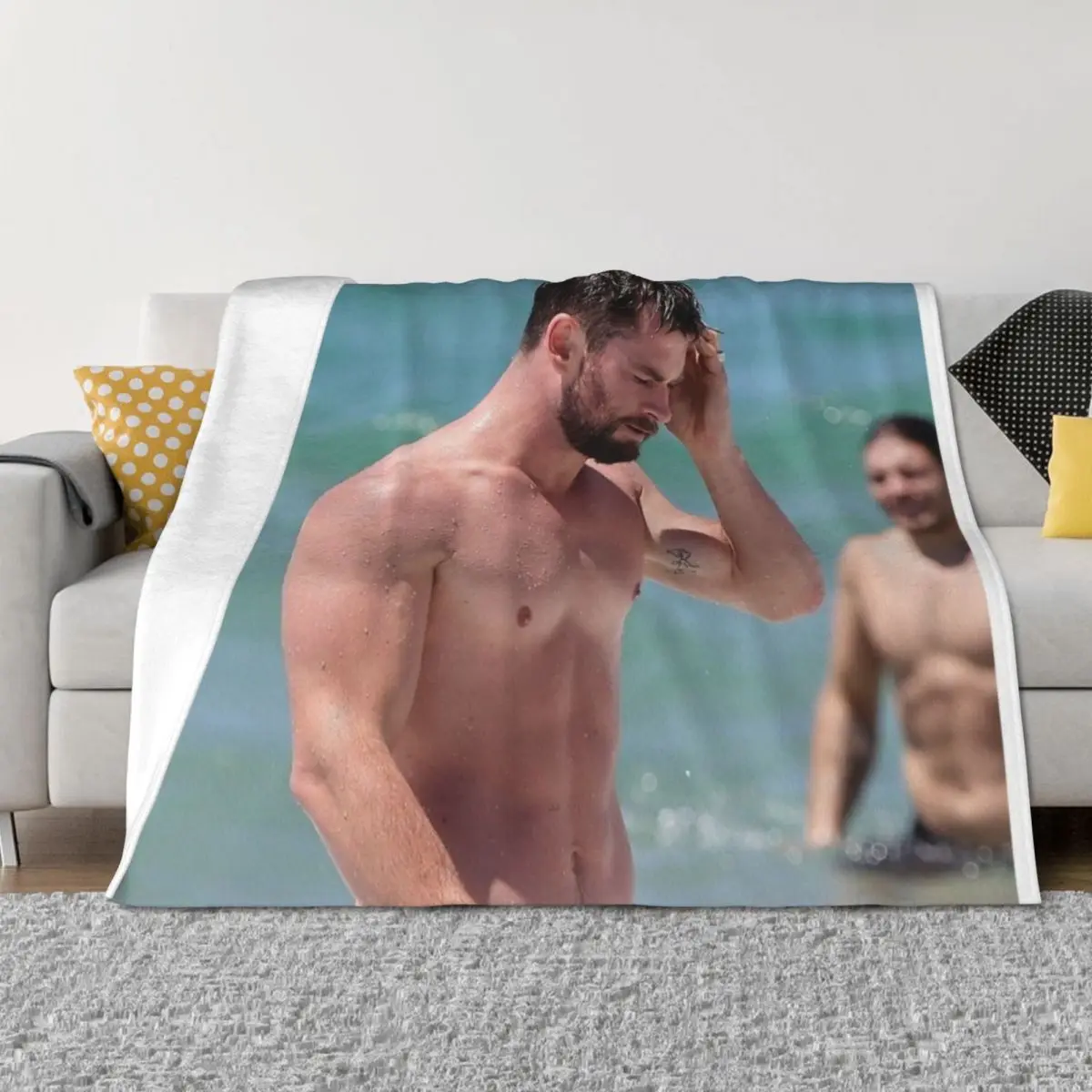 بطانية رمي كريس هيمسوورث من Sixpack، بطانيات لحاف أريكة كبيرة ناعمة وناعمة #2