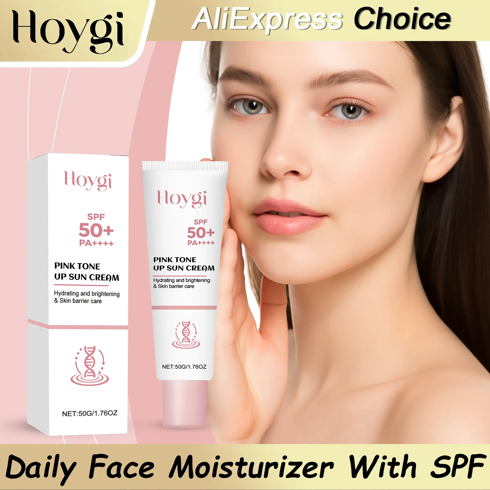 HOYGI Face Cream With Nicotinamide Brightening Skin Daily UV Protection SPF50 Sunscreen Facial Body Care Lotion Hydrating Cream