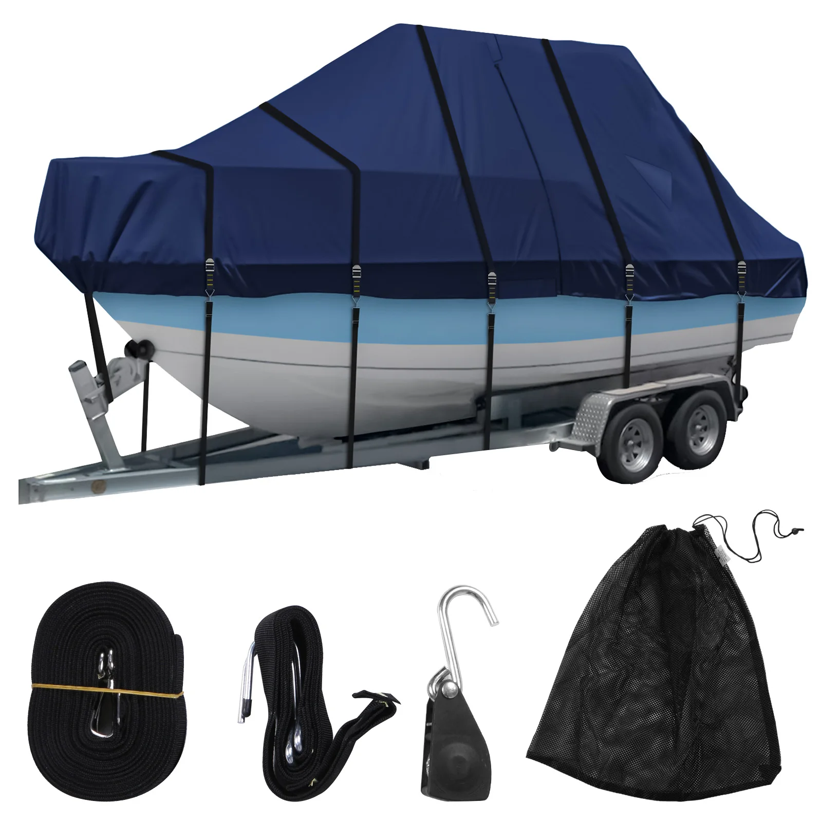 

Чехлы для яхт и лодок с жесткой крышей 1200D, 18 ремней для крепления, защитные чехлы для центральной консоли лодки, УФ-защита для защиты крыши