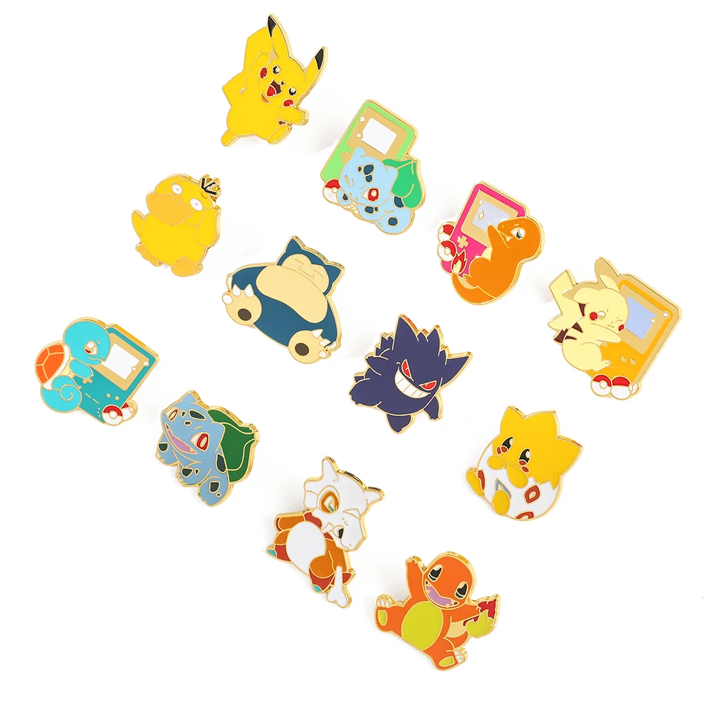 Anime Character Enamel Pin Cartoon Pocket Monster Lapel Brooches, Collectible Badges Jewelry Gift for Backpacks