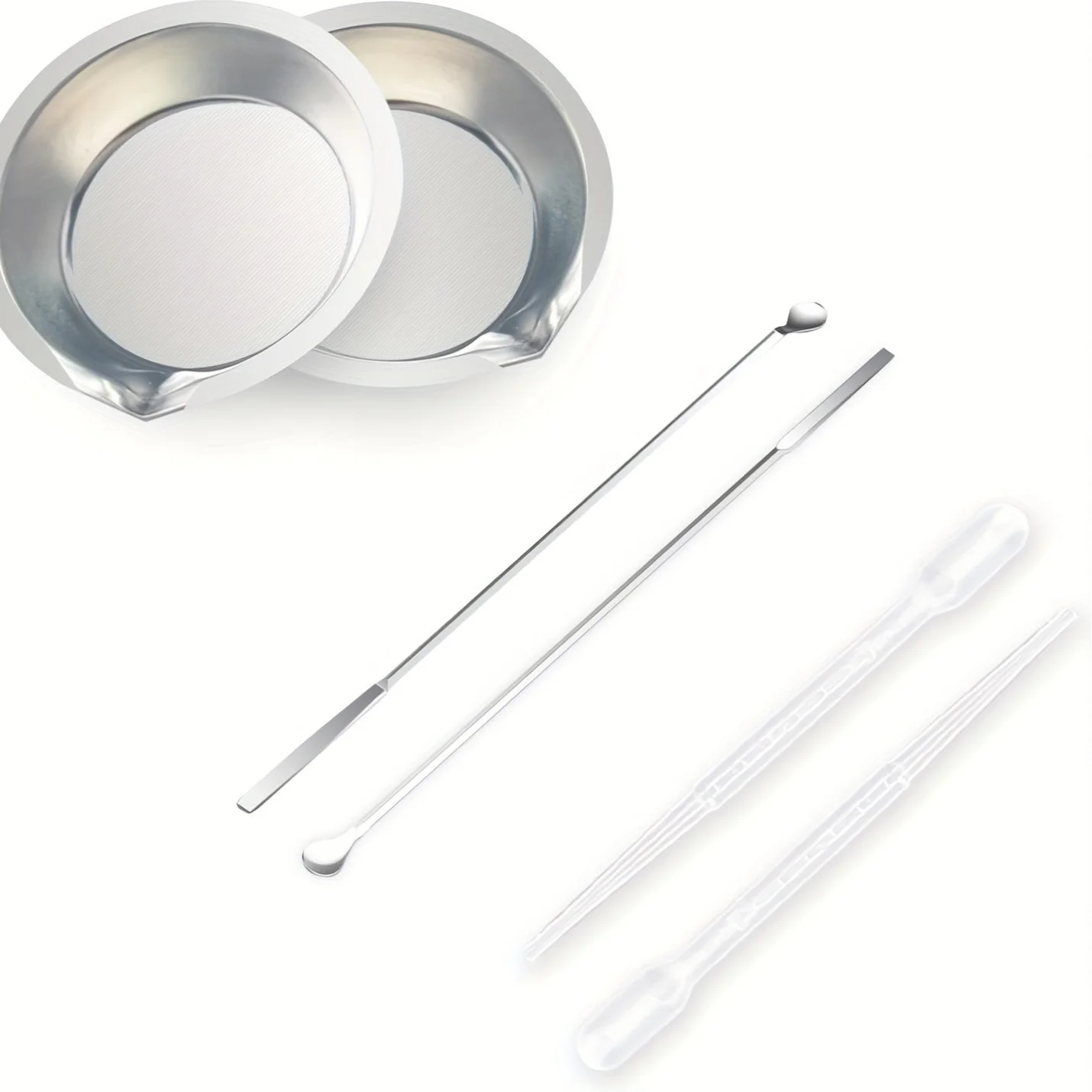 Joystar 2pcs Stainless Steel Small Round Paint Tray&Paint Stirrer Suitable for Mixing of Various pigments