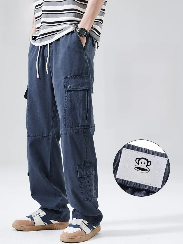 

PaulFrank Leisure Pants Men's Spring Loose ket Splicing Design Faion Brand Workwear Casual Trousers Comfortable Fit