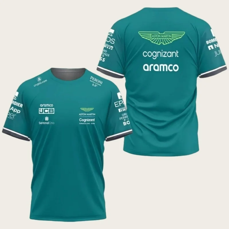 Aston Martin Team F1 Fan Short-sleeve T-shirt Round Neck Breathable Sports Casual Top product image