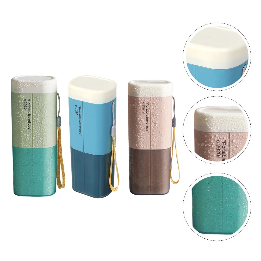 3 Pcs Toothbrush Storage Box Portable Travel Cup Toothpaste Holder Plastic PP for Home Trip Camping Lightweight Compact Security