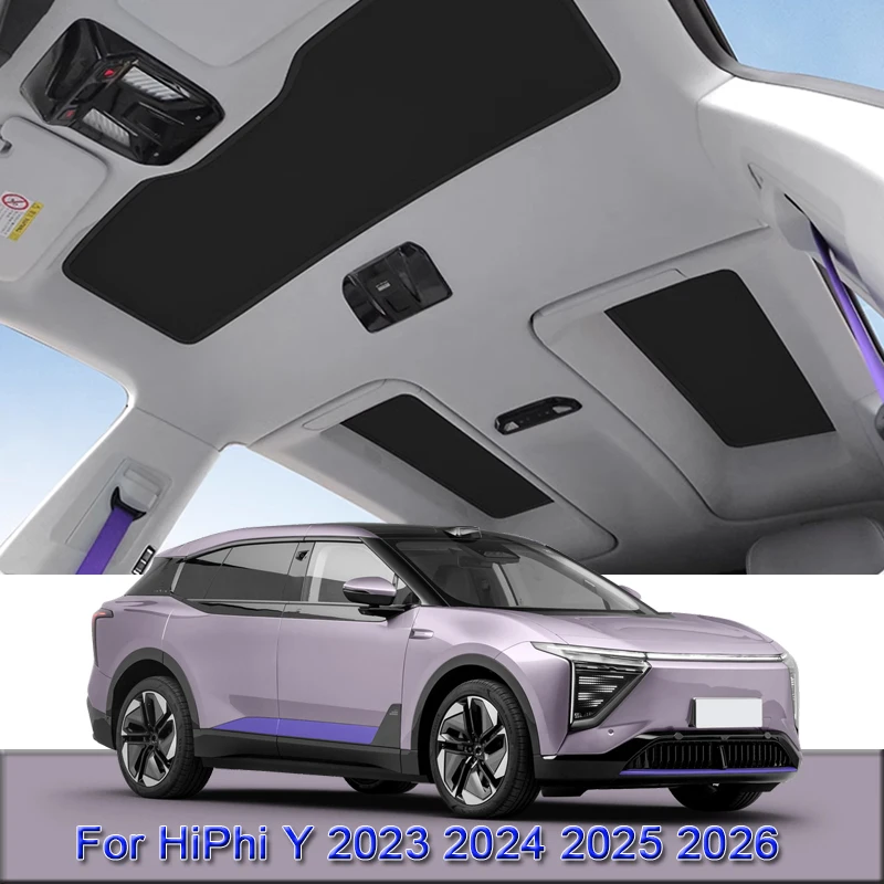 Car Electrostatic Adsorption Sunroof Sunshade Cover For HiPhi Y 2023 2024 2025 2026 Heat Insulation Skylight Sticker Accessory