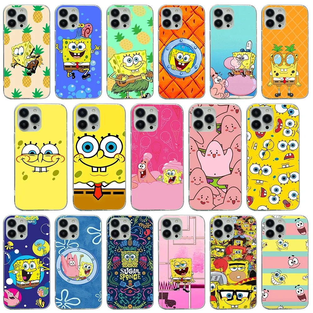 RK-57 Spongebob Silicone Case For Samsung A04 A04S A14 A23 M33 M52 M53 A52S  A34 A54 M23 A72 M30S