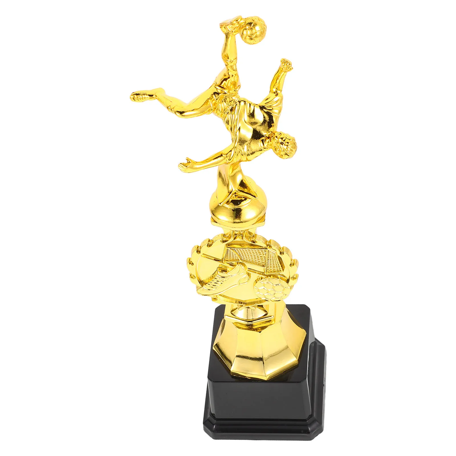 

Plastic Football Trophy Gold Lightweight Elegant Design for School Company Football Competition Awards Trophies for