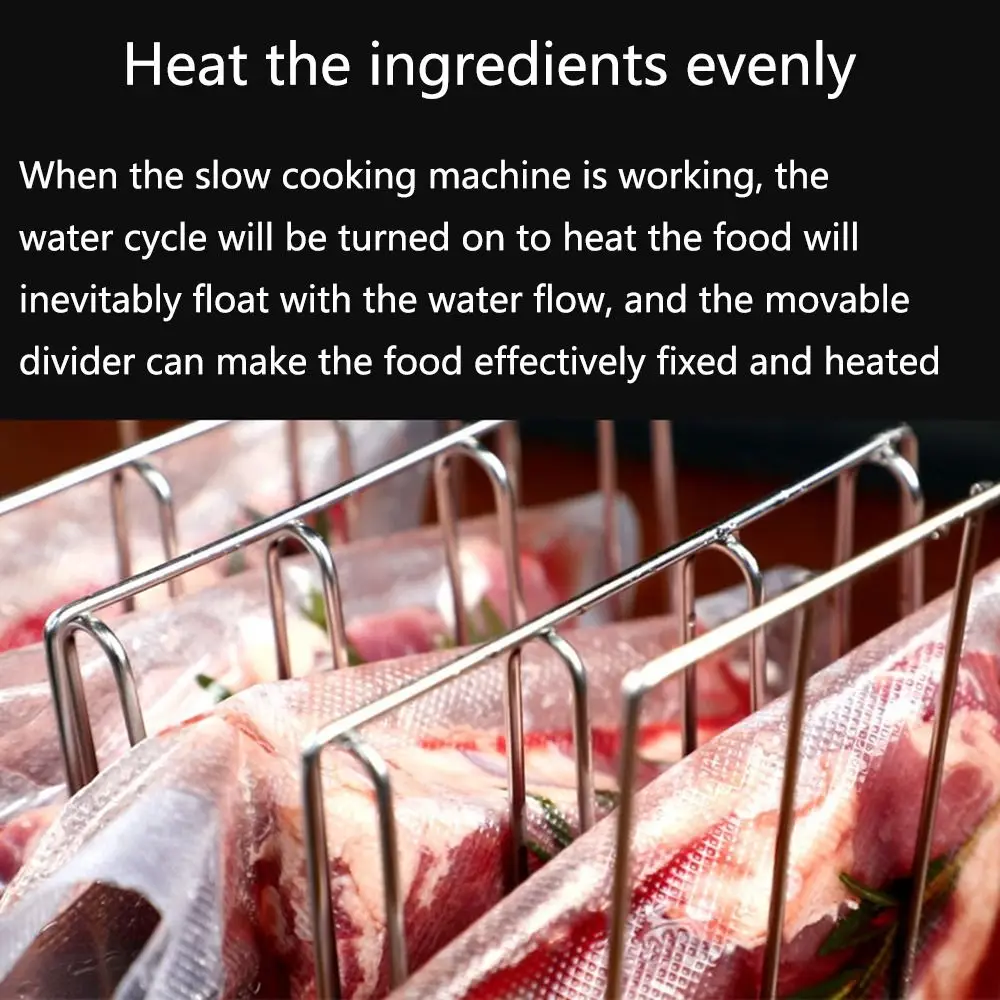 

Vertical Mount Vide Rack Divider Stainless Steel Collapsible Sous Vide Rack 5 Detachable Dividers Ensures Even Warming