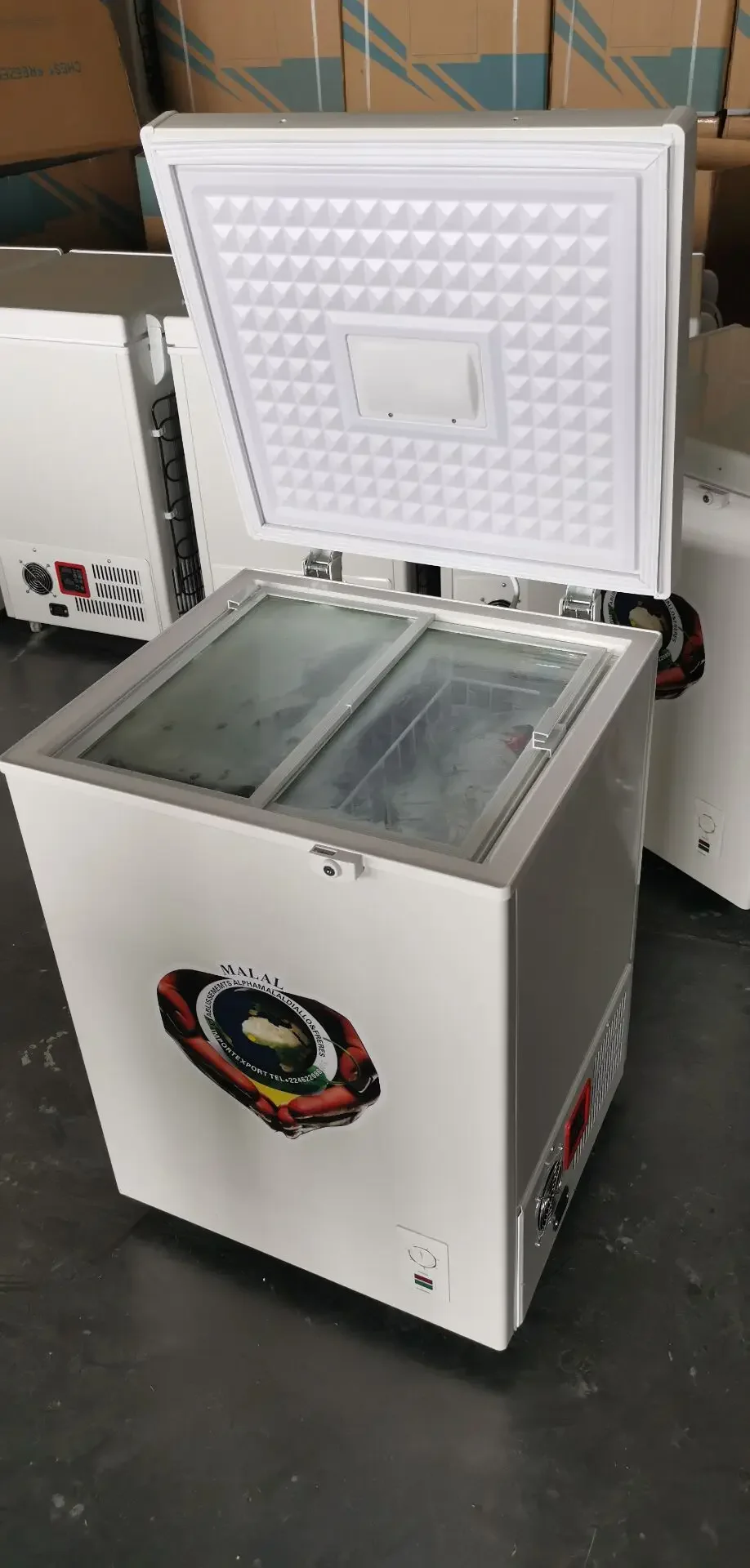 Refrigerador portátil con energía solar de 268L, congelador profundo, compresor de CC, congelador con pantalla de energía de alta calidad