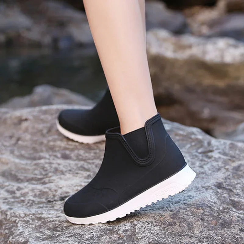 Women Rain Boots Non-slip Water Shoes for Women Wear-resistant Women's Platform Rain Boots 2024 Fashion Women Water Shoes 레인부츠