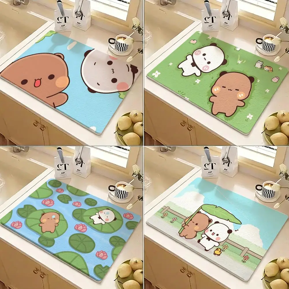 Cute Bubu Dudu Floor Mat Diatomite Floor Mat Fast Drying Odor Resistant Non Slip Bath Kitchen Mat