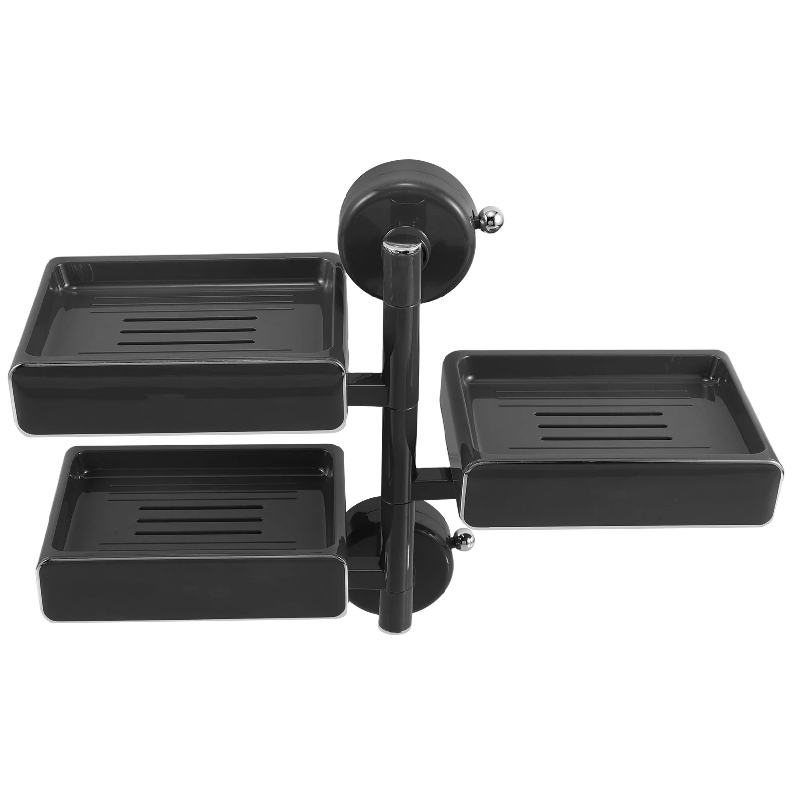 

Double Suction Cup Holder Soap Box Bathroom Organizer Abs No Drilling Dish Multi-layer