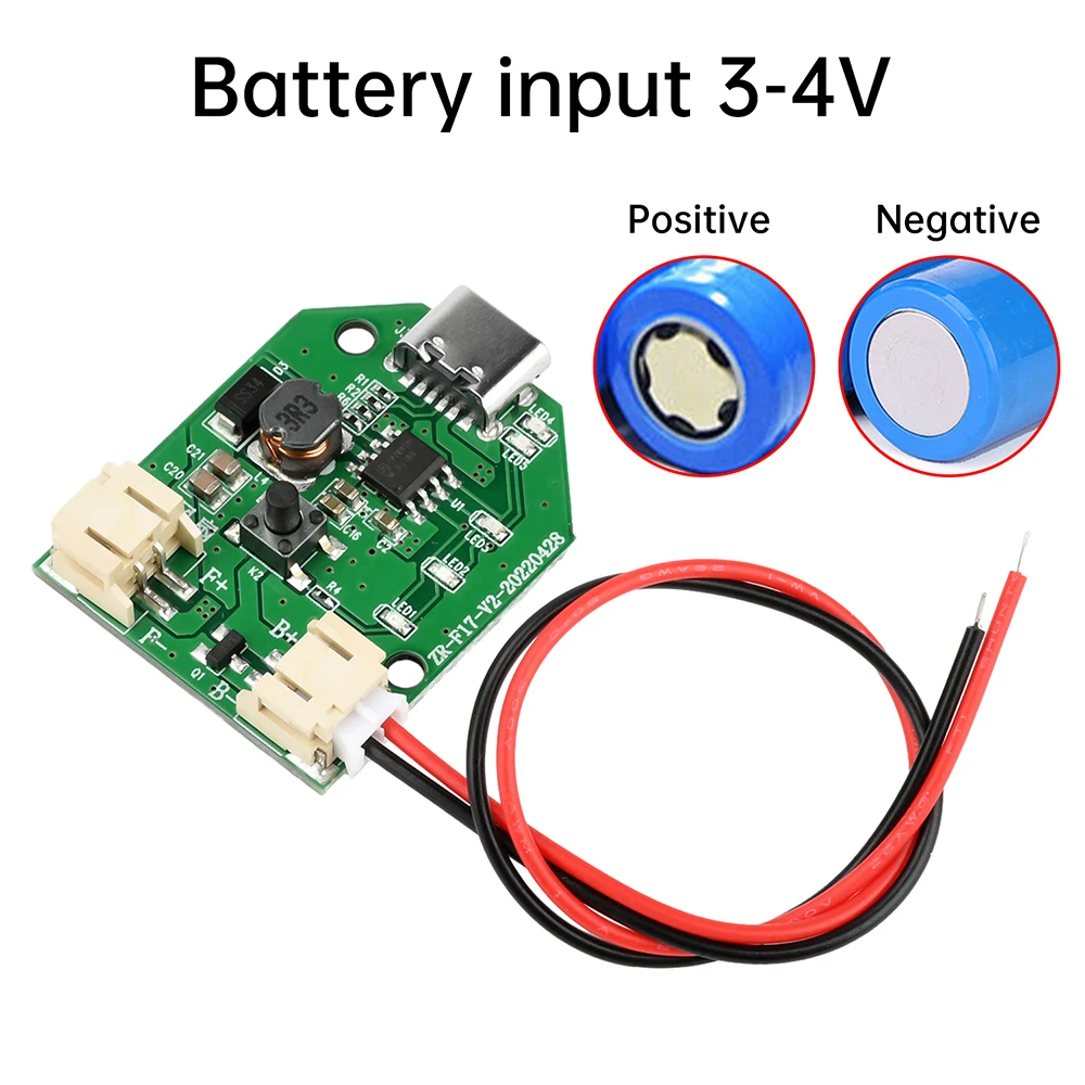 5Pcs 3.7V to 5V 7V 9V Boost Board Charging Fan Control Board Type-C Rechargeable Circuit Board Charging Module with Cable