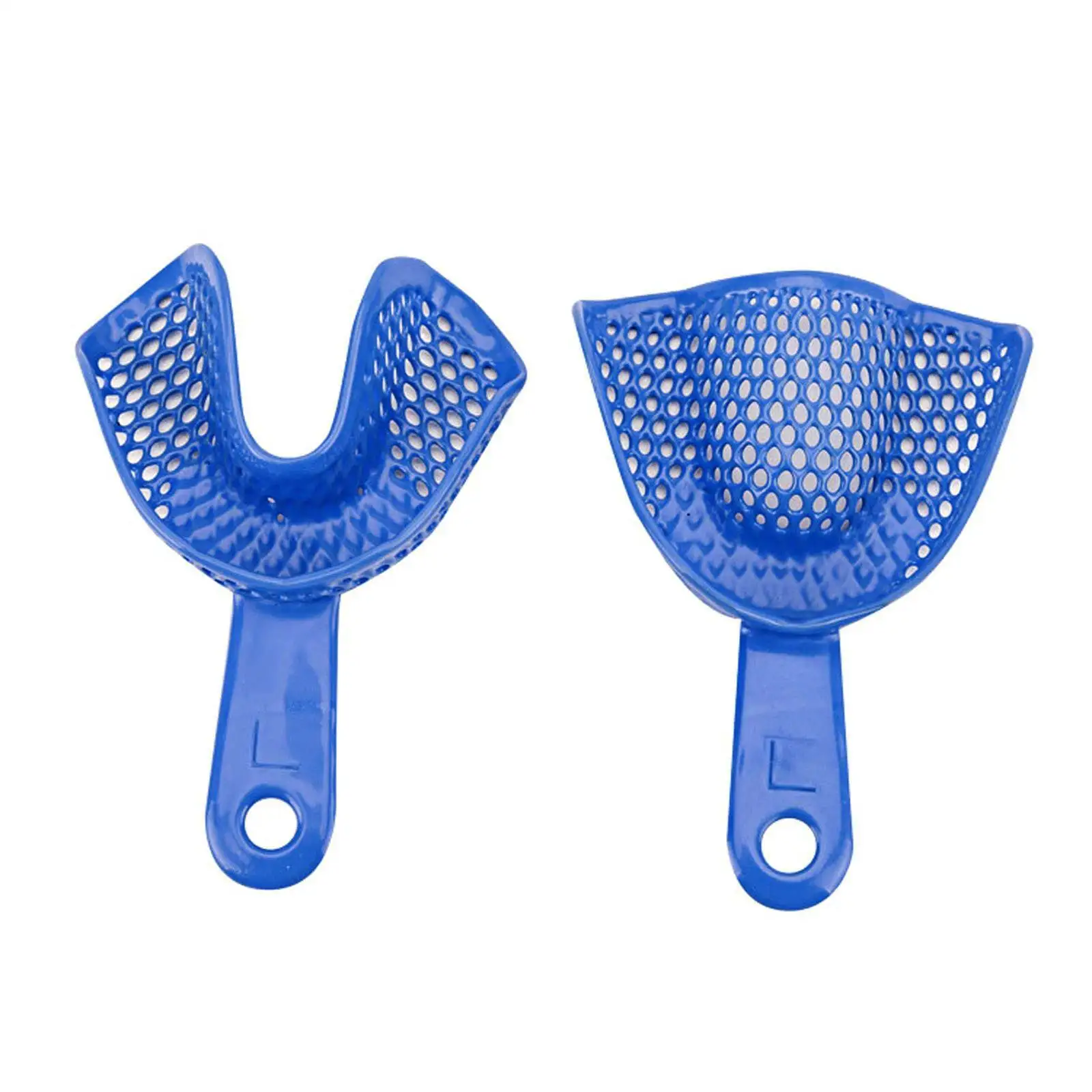 2pcs/pair Plastic-Steel Dental Impression Trays Material Upper Lower L/M/S Size