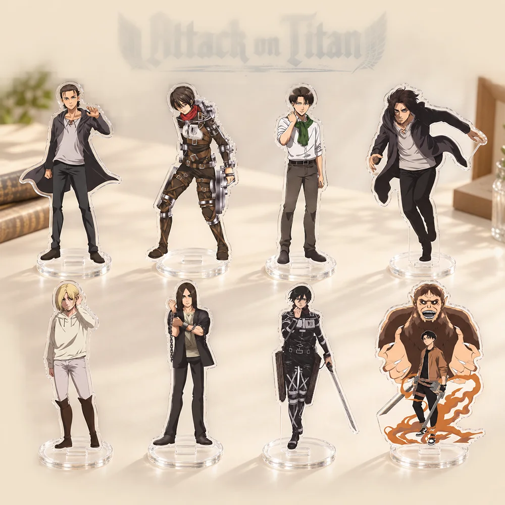 Attack on Titan 15cm Casual Outfit & Final Season Battle Style Acrylic Stand Keychian Anime Desktop Decor Fans Collectible Gift