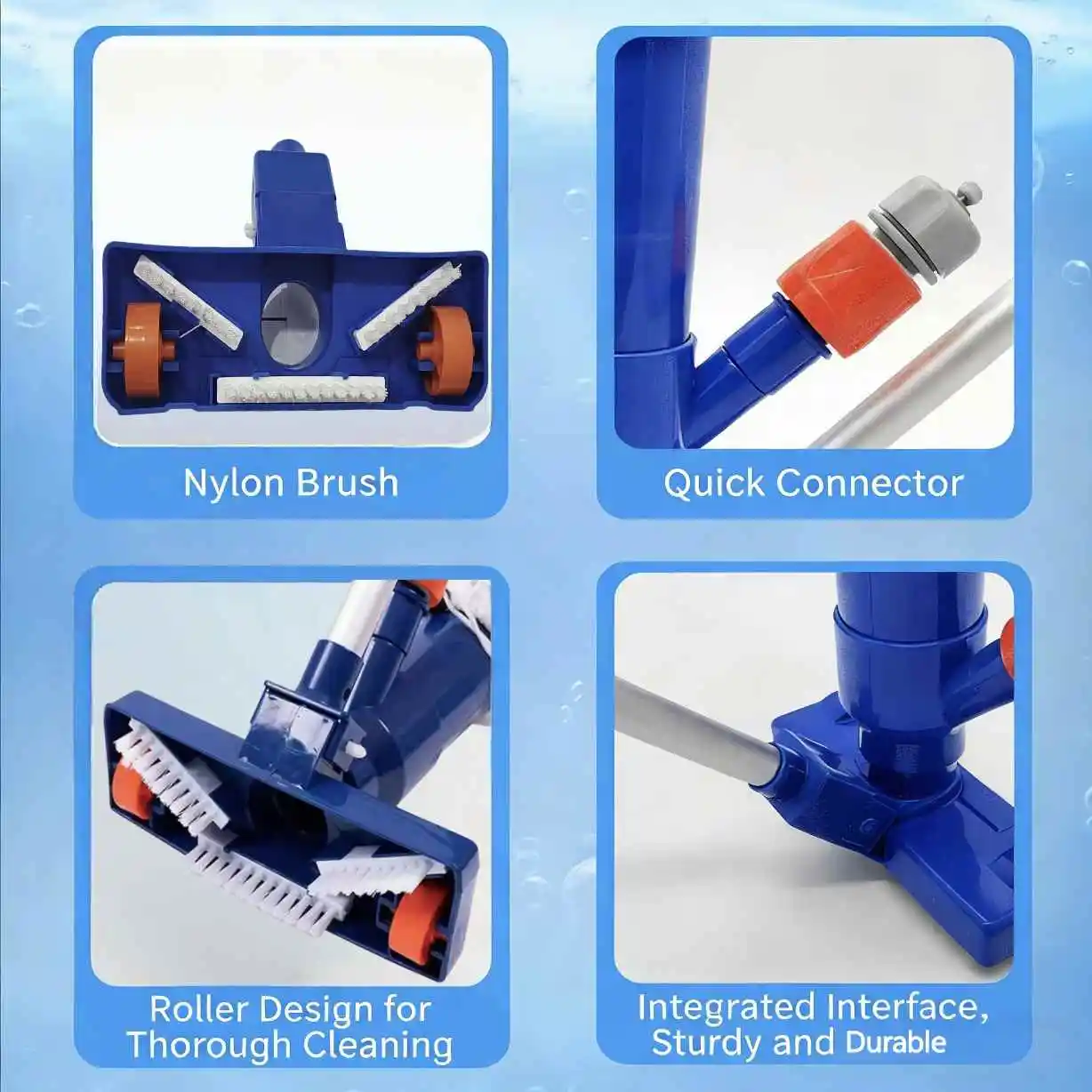 Podwodny odkurzacz do basenu ze szczotką, akcesoria do czyszczenia basenów termalnych