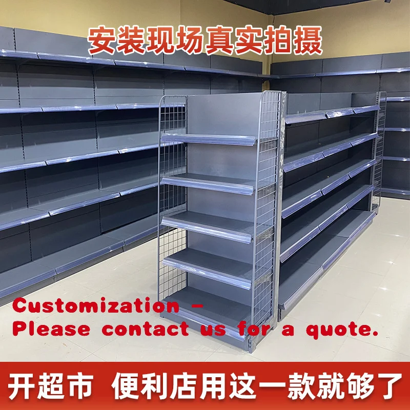 

Новые многоярусные двусторонние стеллажи для супермаркетов, демонстрационные витрины для магазинов у дома и столовых, односторонние усиленные стеллажи для закусок.