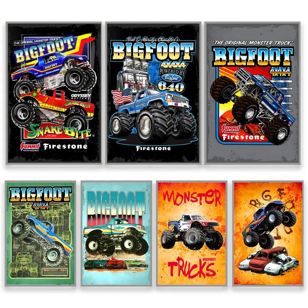 

Good Car B-BIGFOOT Painting Calligraphy Aesthetic Cotton Canvas Wall Art for Coffee Room Bar Coffee House Decoration