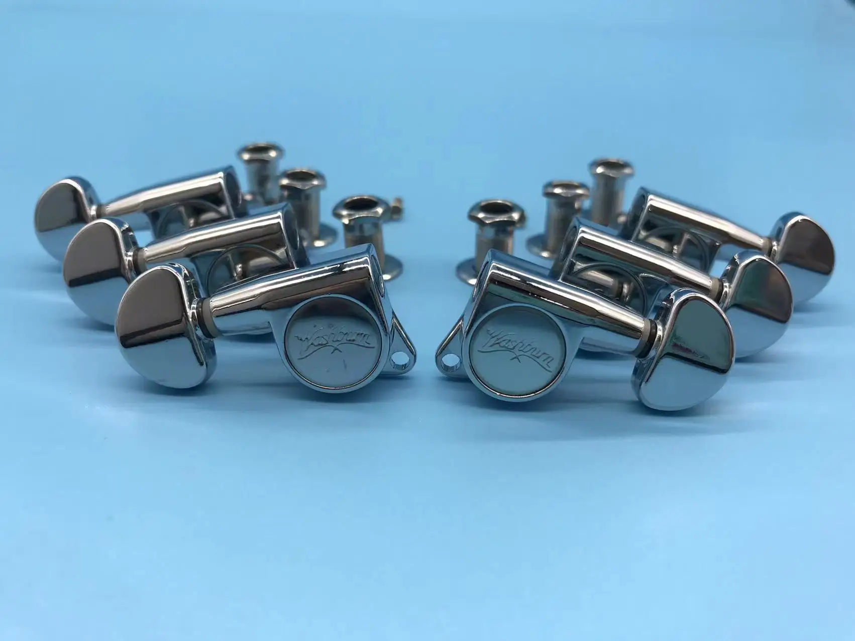 Genuine Washburn Machine head Tuners Pegs Chrome Color(3R+3L) Made in Korea 2 orders #N012